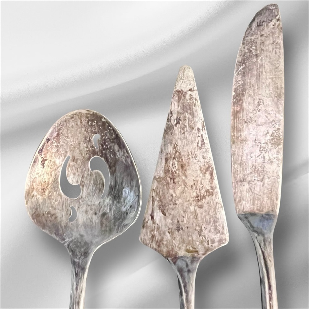 VTG MCM Meriden Silverplate Co. First Lady 5 pc Hostess Serving Set 6.5” - Picture 10 of 15